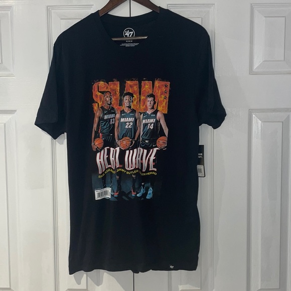 SLAM x 47 Brand Miami Heat NBA Cover Tee - Picture 1 of 5